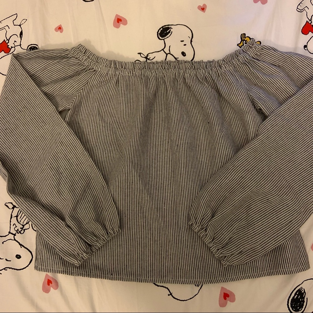 Brandy Melville striped off shoulder blouse